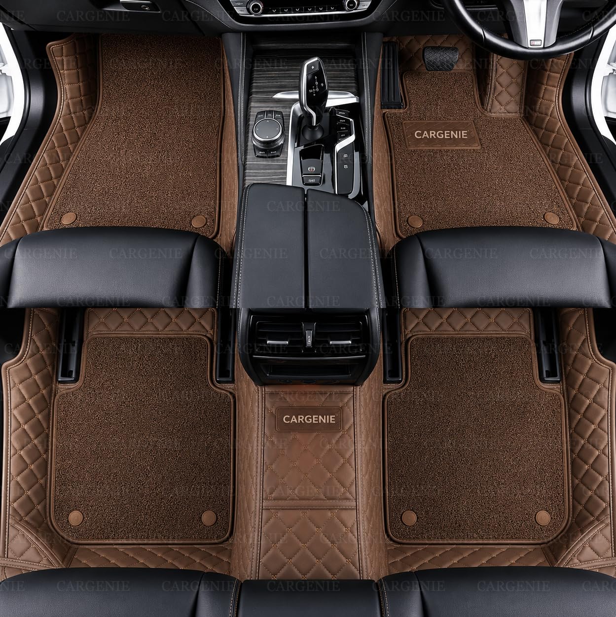 7D Car Floor Mats for Mahindra XUV 7XO AX7 AT | Waterproof | Anti-Slip | PU Leather | Full Coverage | All Weather | Custom Fitted 7D Car Foot Mats - Coffee-image-29