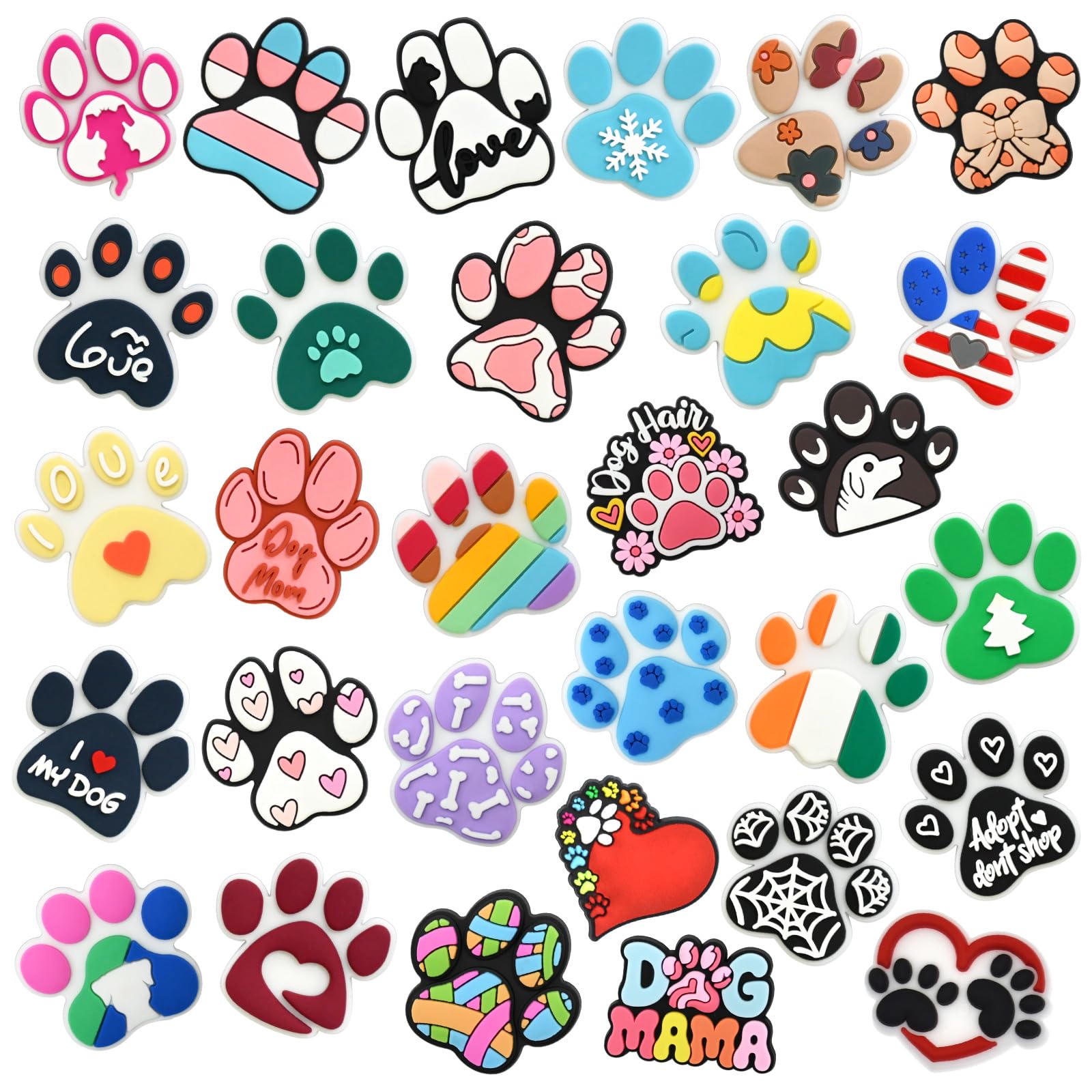 Cute Black Cat Backpacks Pins 30-100Piece Paw Print Lapel Brooch Pins Set DIY Funny Cat Dog Button Pin for Clothes Badges