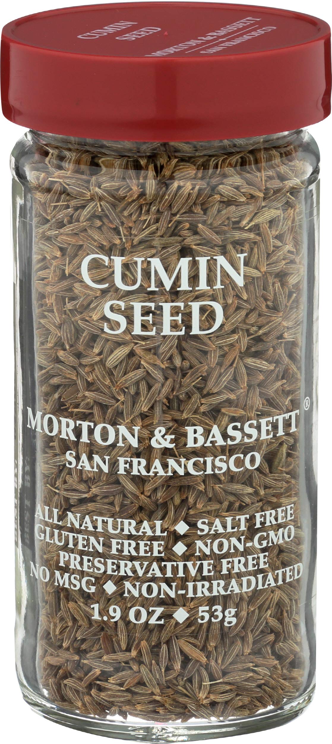 Cumin Seed | Warm, Earthy Flavor for Indian, Mexican & Mediterranean Cooking | Gluten Free, Salt Free, Non-GMO | 1.9 oz Jar