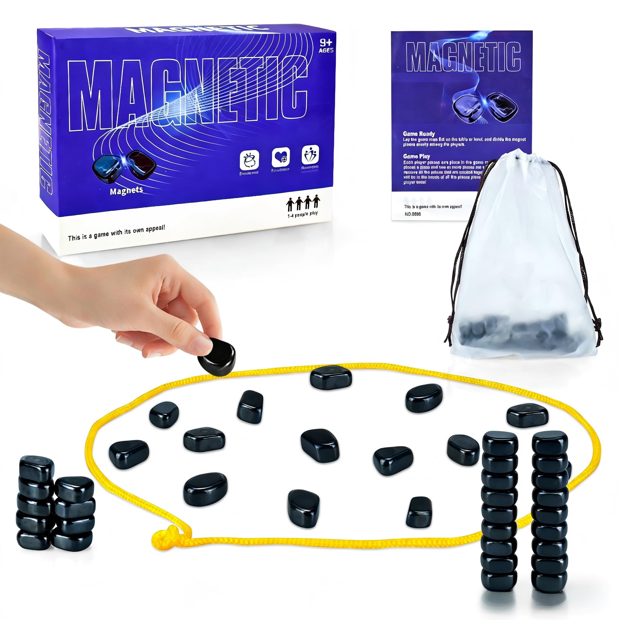 Magnetic Chess Game - Educational Training Board Game for Kids and Adults - Portable Magnet Game（Contains 30 Magnets）, Perfect for Family、Party & Travel Fun