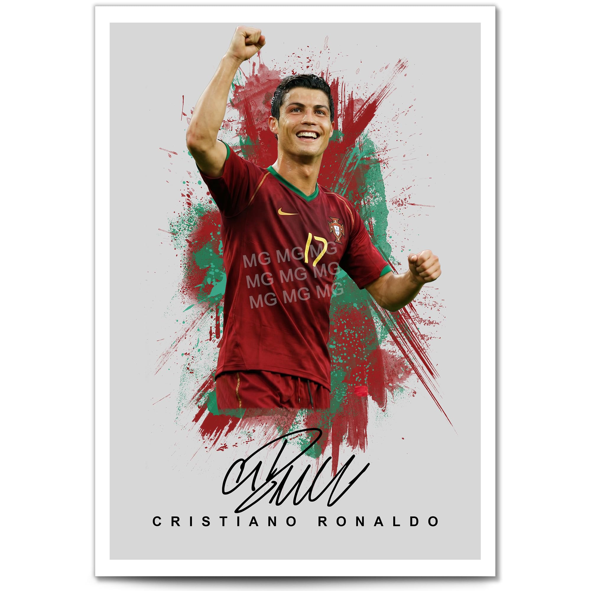 Cristiano Ronaldo Legend Signed Photo Poster Print Picture Display Autograph Memorabilia for football fans Gift Manchester United Real Madrid Juventus Portugal (Portugal 2006, A3 Print (Unframed))