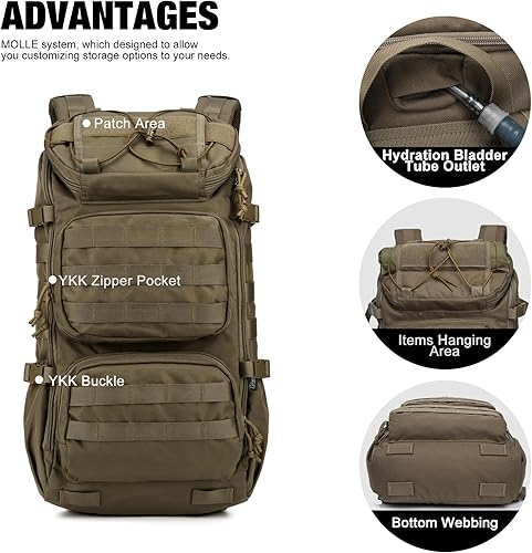 Miniatura 4 de Mardingtop Tactical Backpacks Molle Hiking daypacks for Motorcycle Camping Hiking Military Traveling,25L Backpack