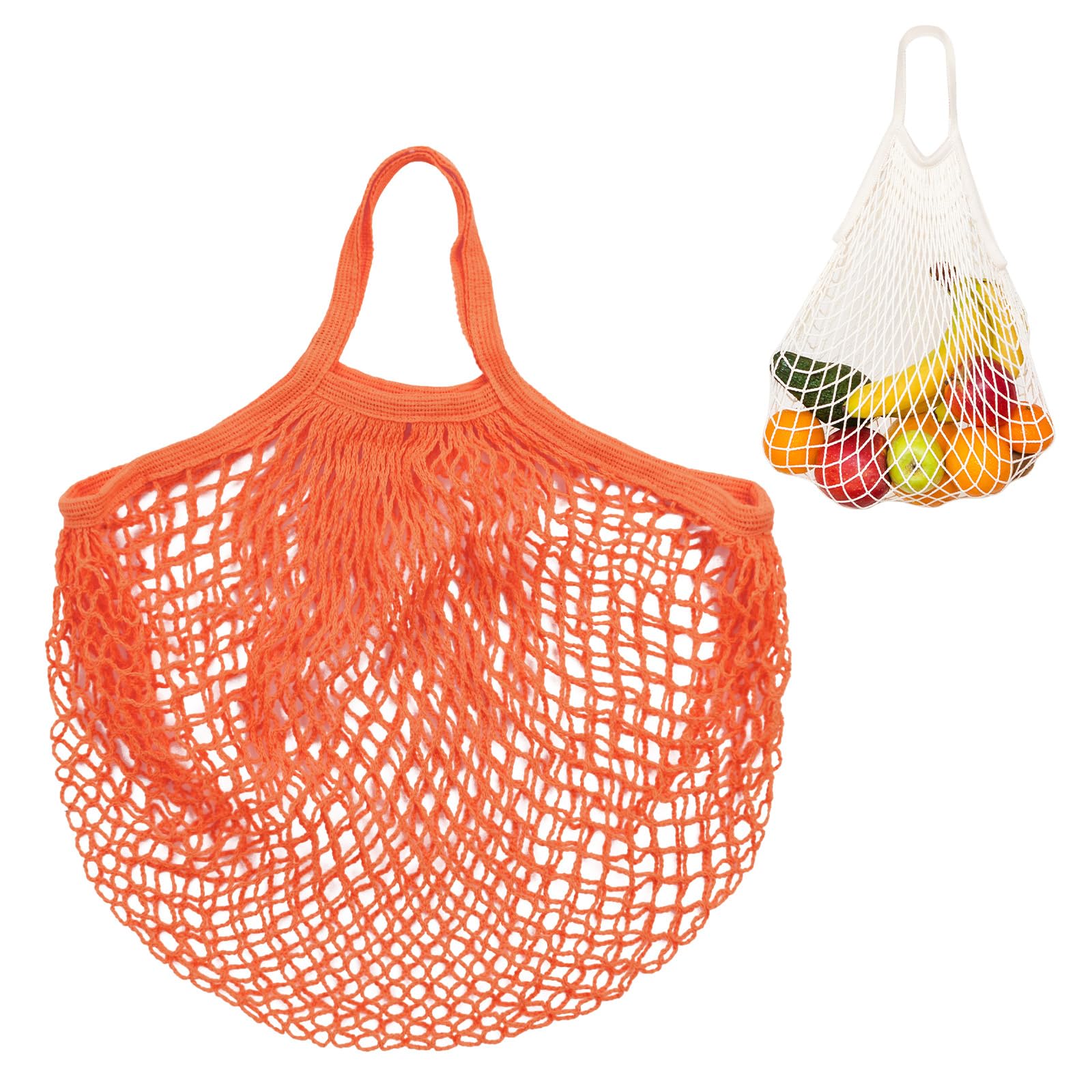 Bolsa de red de algodón reutilizable para comprar verduras frescas cómodamente 8