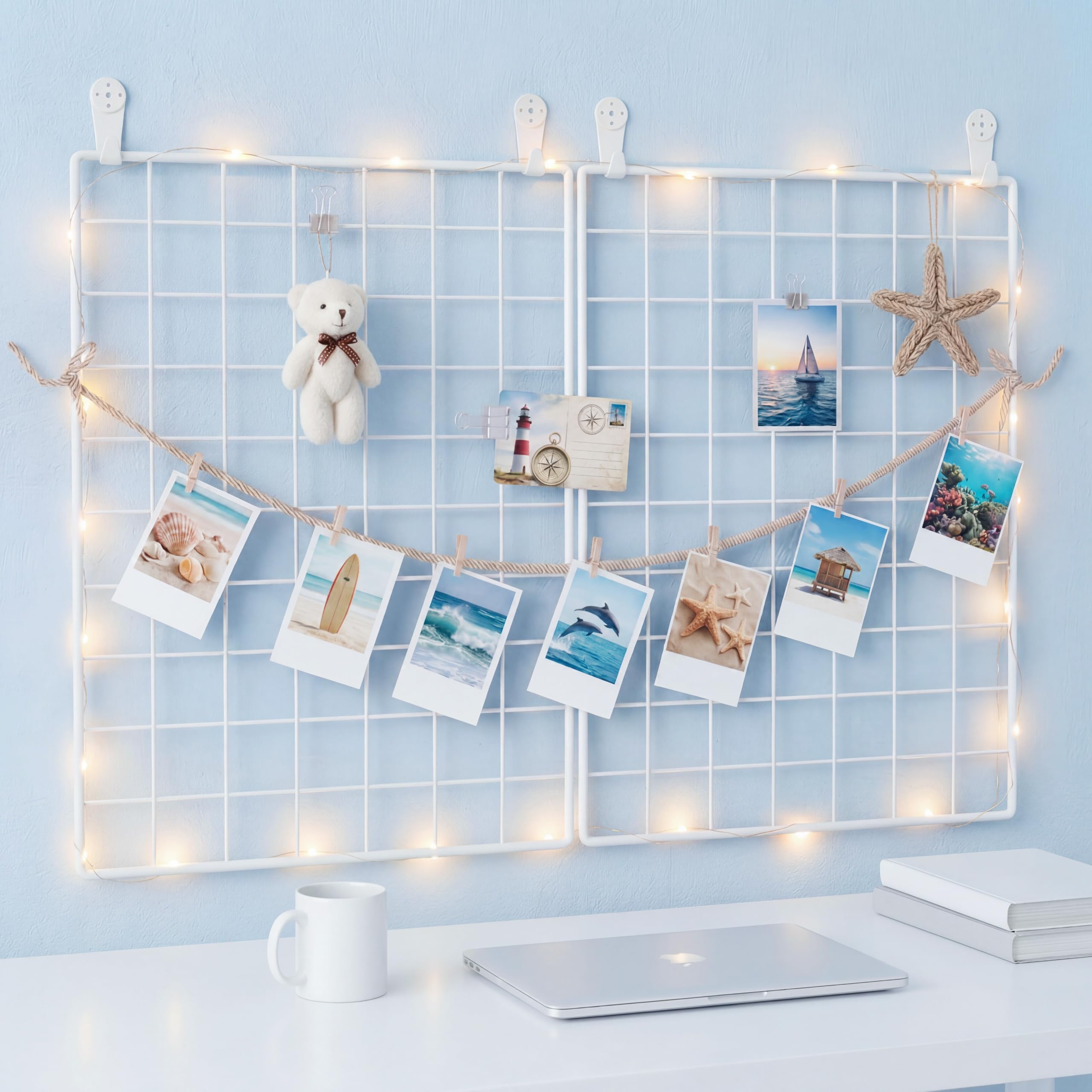 Photo 1 of ElaraBerry Photo Wall Display with LED Lights, White