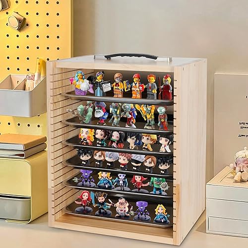 Miniatura 7 de Miniaturas vitrinas Miniaturas Caja de almacenamiento Miniaturas de madera Estuche de transporte Coleccionables Caja de viaje