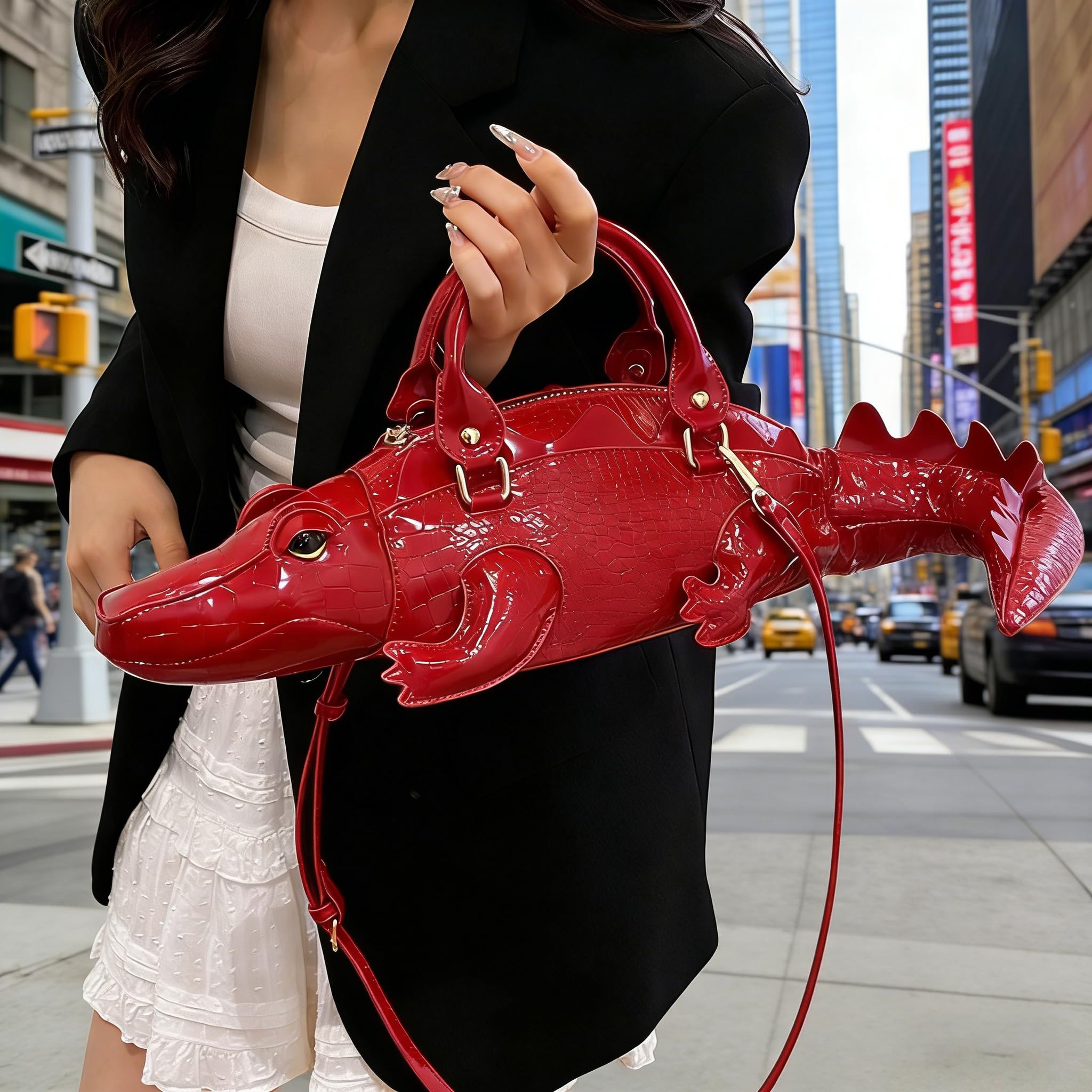 bolsa cruzada con cremallera linda bolsa de hombro de animal 3D de cuero PU para mujeres que hacen compras asisten a fiestas bailan