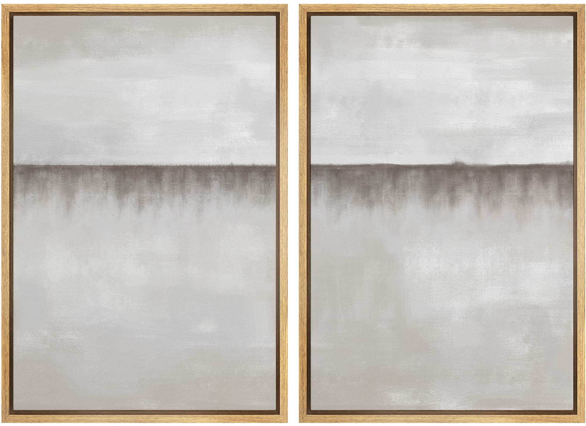 MUDECOR Framed Canvas Print Wall Art Set Watercolor Pastel Green Tan Landscape Abstract Shapes Illustrations Modern Art Decorative Contemporary for Living Room, Bedroom, Office - 16"x24"x2 Natural — view 99
