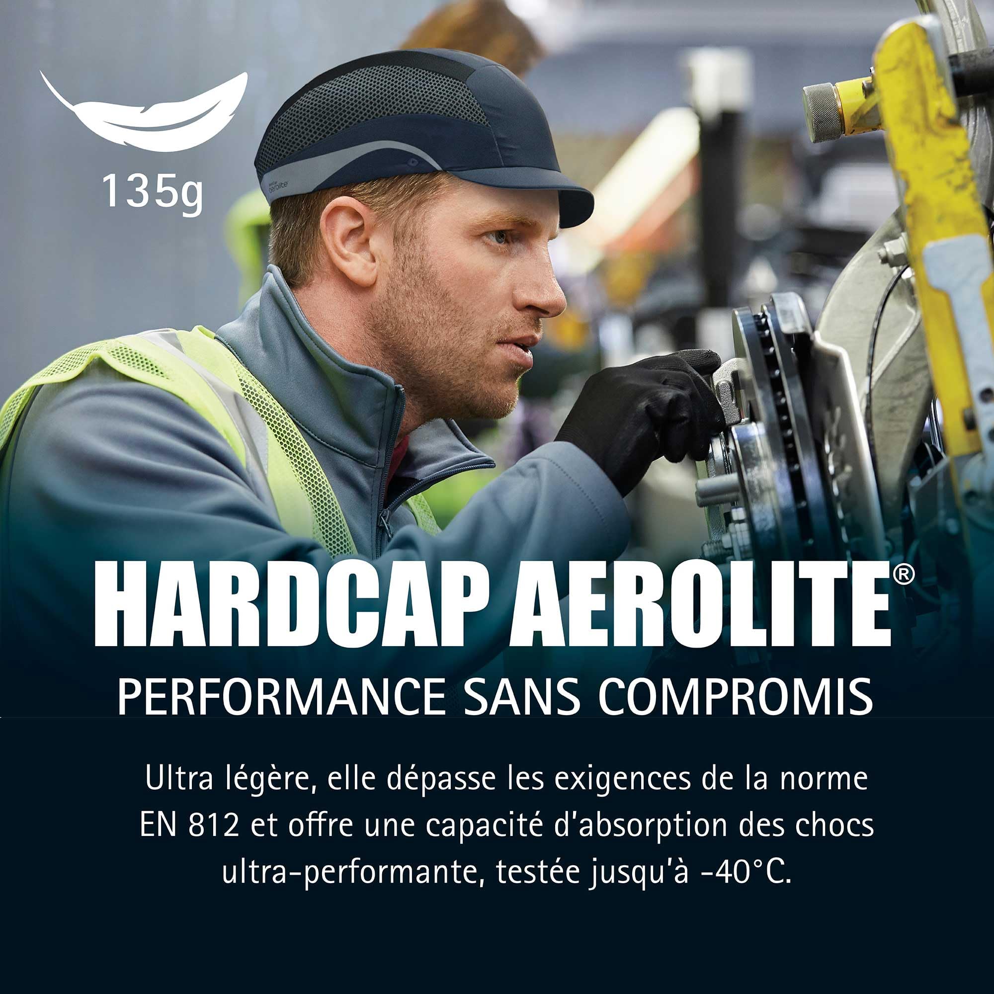 JSP HARDCAP Aerolite Casquette légère - Visière 2,5 cm - Bleu Marine - Ventilée - Anti-heurt & Coque sécurité en 812 - pour logistique, Maintenance, Industrie & Bricolage - en 812