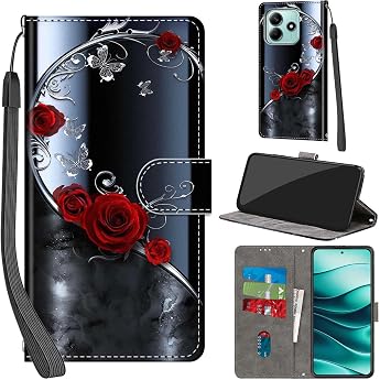 Mobile Phone Case for Xiaomi Redmi Note 14 5 G PU Leather Protective Case Foldable with Card Slot Stand Mobile Phone Case with Camera Protection Flip Case Silver Butterfly
