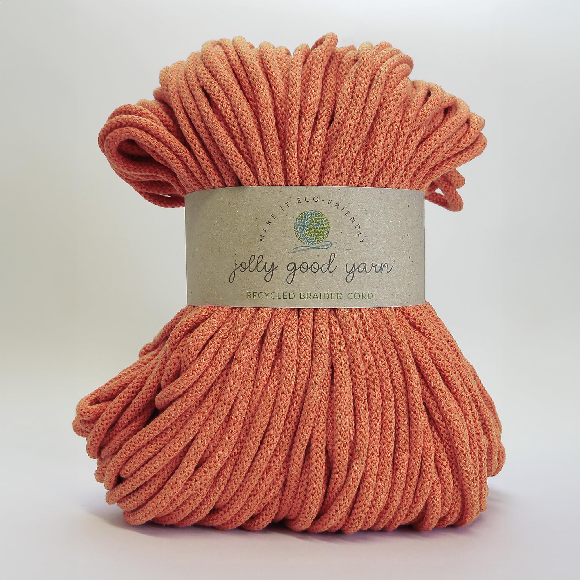 5mm Braided Macrame Cord Rope by Jolly Good Yarn, Soft Recycled Cotton, 100m (500g), Wall & Plant Hangers, Textile Jewellery
