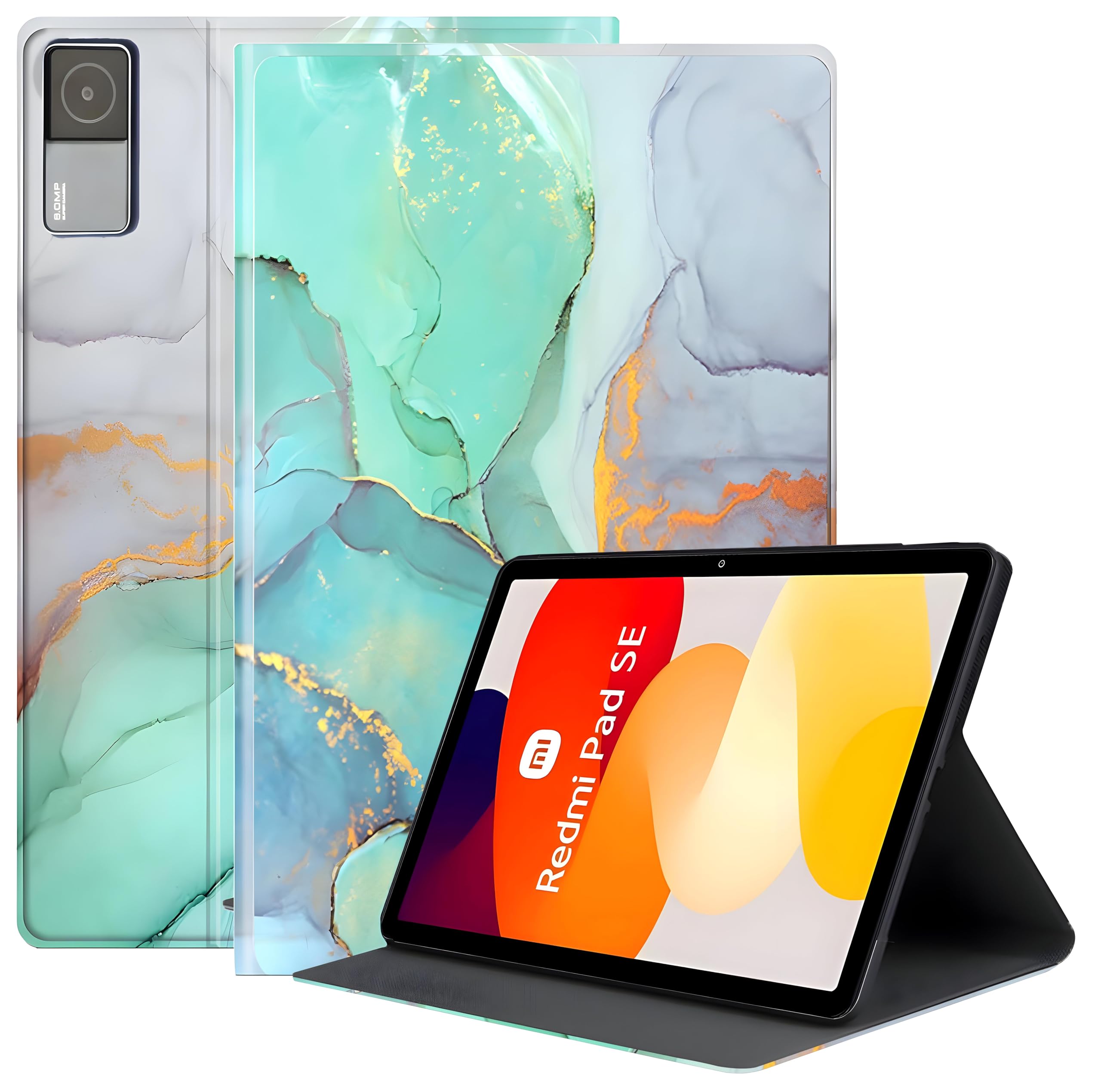ProElite Book Cover Case for Redmi Pad SE 11 inch Cover, Smart Flip Case Book Cover for Redmi Pad SE 11 inch Tablet [Auto Sleep Wake Feature], Marble Green (B0D494WDXD) Amazon Price History, Amazon Price Tracker