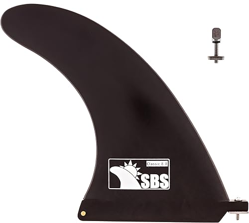 Santa Barbara Surfing SBS - Longboard de 8.0in y aleta individual SUP aleta central de 8 pulgadas para tabla de surf y tabla de paddleboard