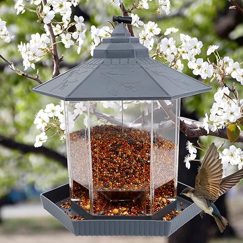 Miniatura 6 de Twinkle Star - Comedero para pájaros silvestres, para colgar al aire libre, para decoración de jardín o patio, acabado antiguo, con forma hexagonal