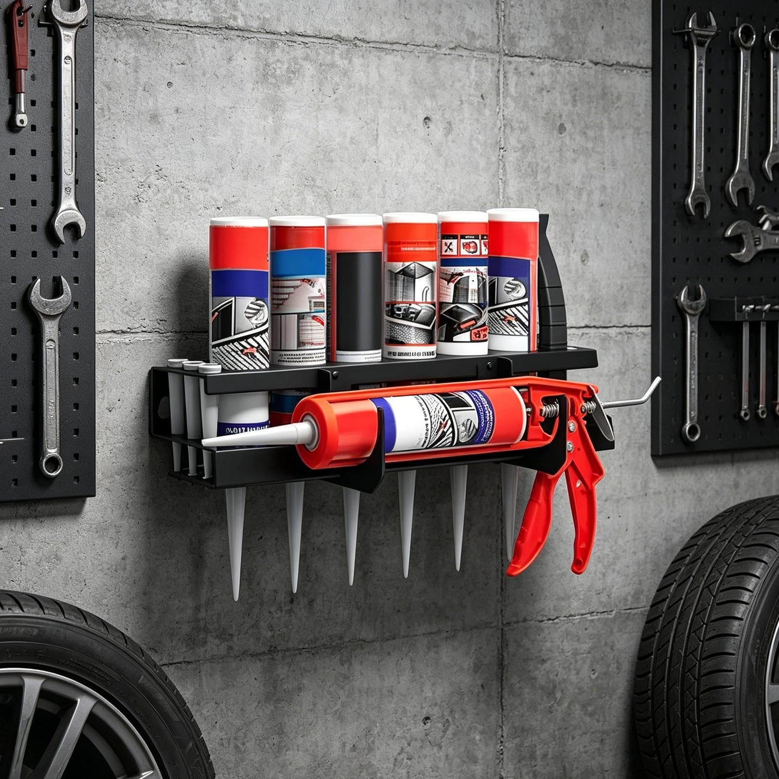 Support Pour Cartouche De Mastic Rack De Rangement Pour Outils Tubulaires | Support Mural De Rangement À Buses Adhésives Pour Industrie Atelier Garage Abri De Jardin Cabanon Réserve Maison Entrepô