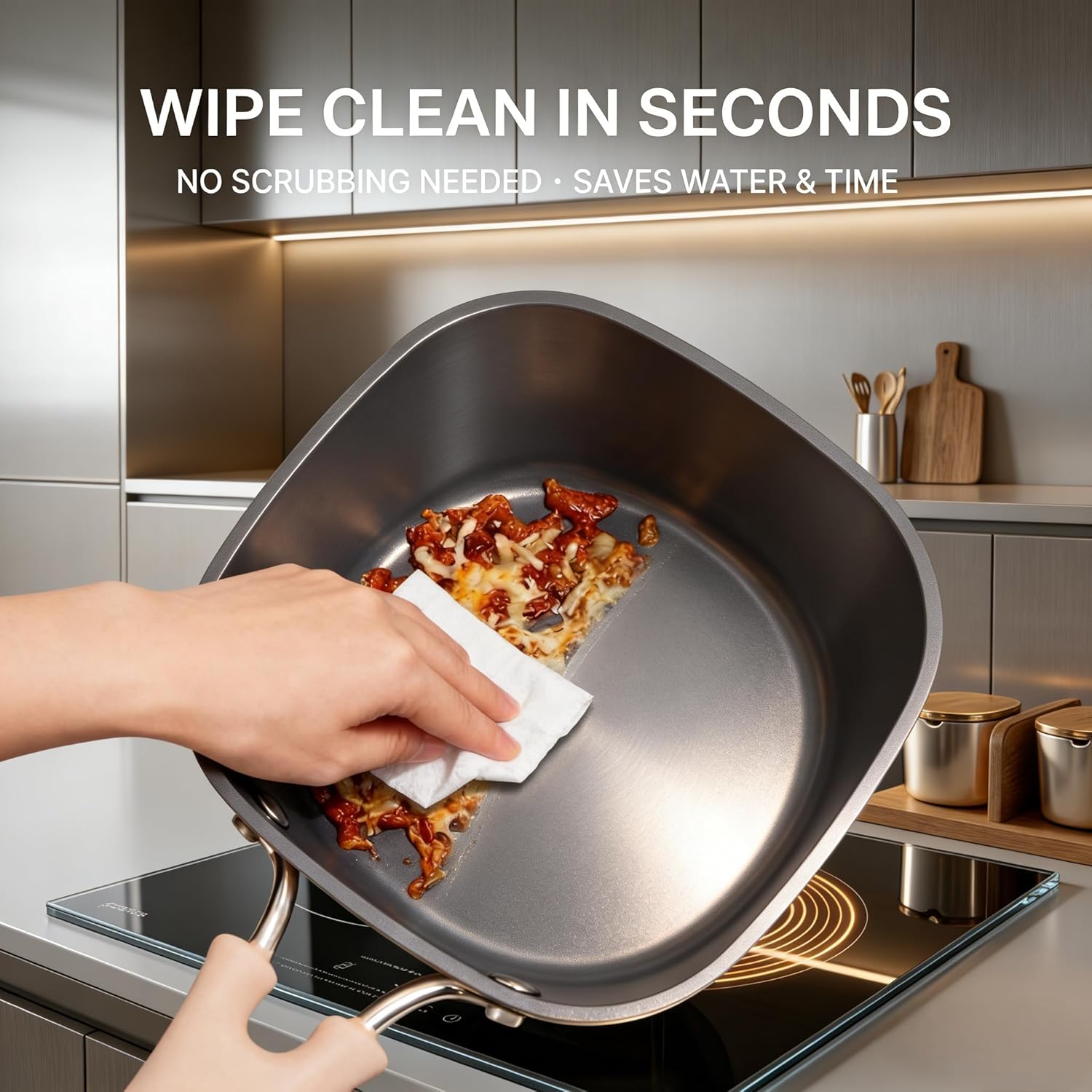 1.5QT Saucepan with Lid, Nonstick Ceramic Coating, PFAS & PFOA-Free, Induction Compatible, Dishwasher Safe, Stay-Cool Handles, Durable Scratch-Resistant Design