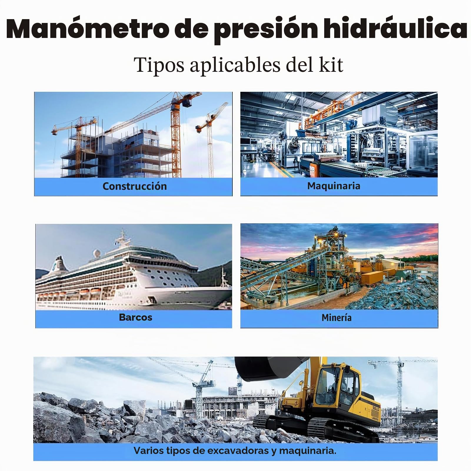 Kit De Carga De Acumulador De NitróGeno HidráUlico, HidráUlico del Acumulador De NitróGeno, Sistema De Prueba De PresióN con 3 ManóMetros, 7 Acoplamientos y 1 Manguera De Gas