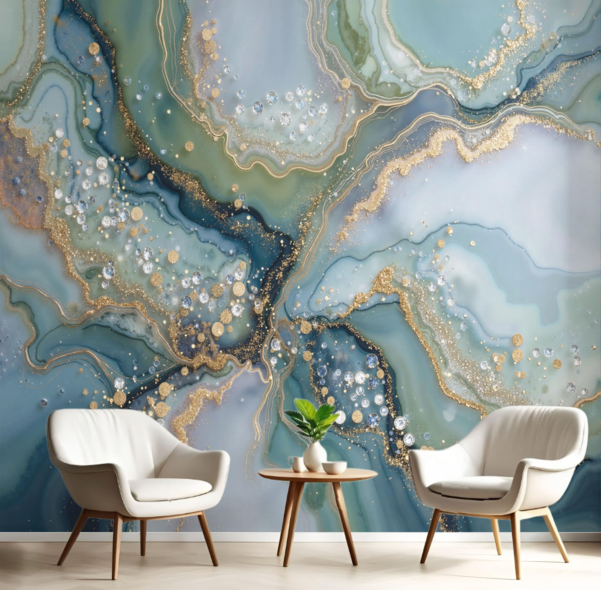 Papier peint panoramique cristal marbre 350x256cm pour salon