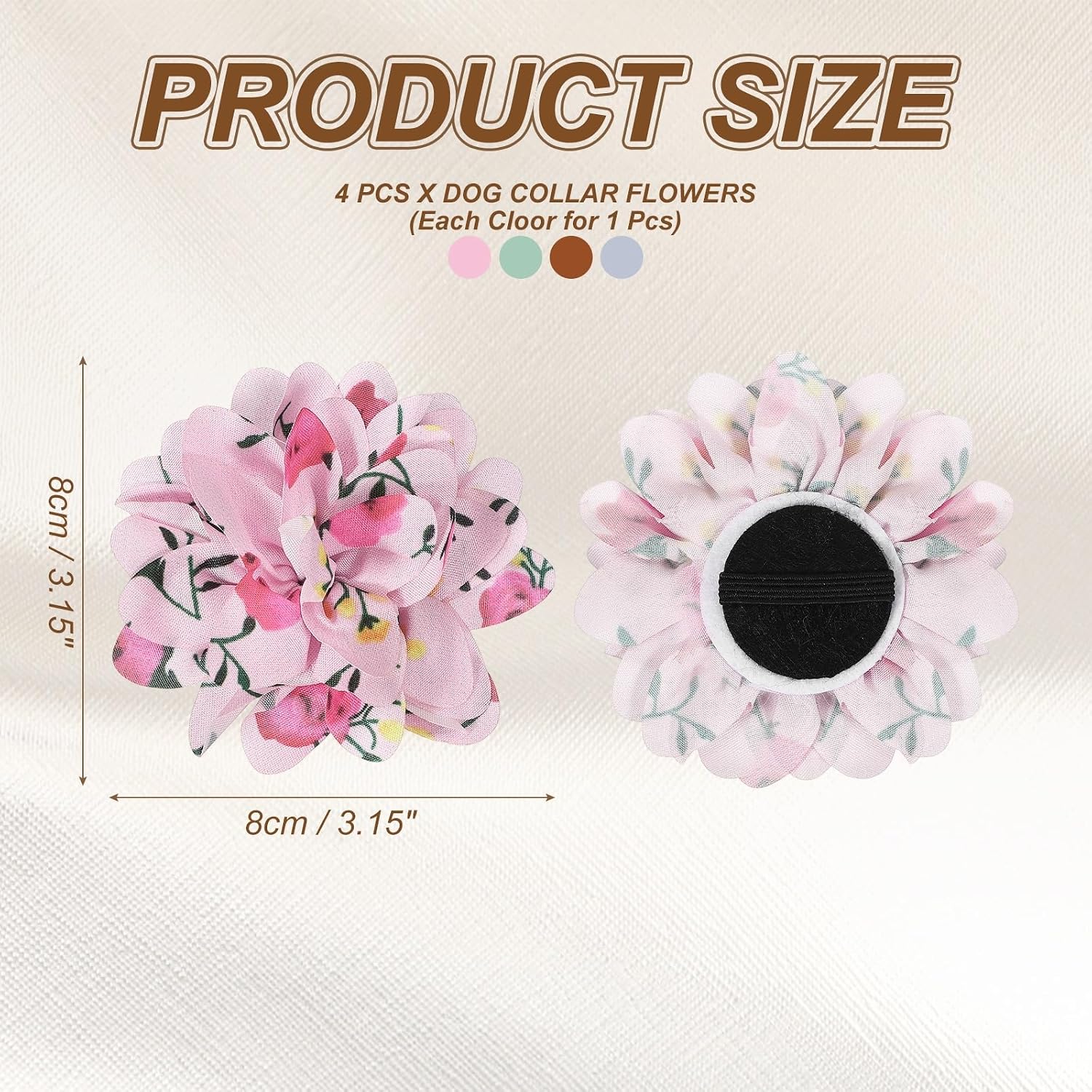 Dog Collar Flowers, Pet Flower Charms Soft Chiffon Cat Collar Bow Tie Floral Grooming Supplies, Intended for Small Dog image 2