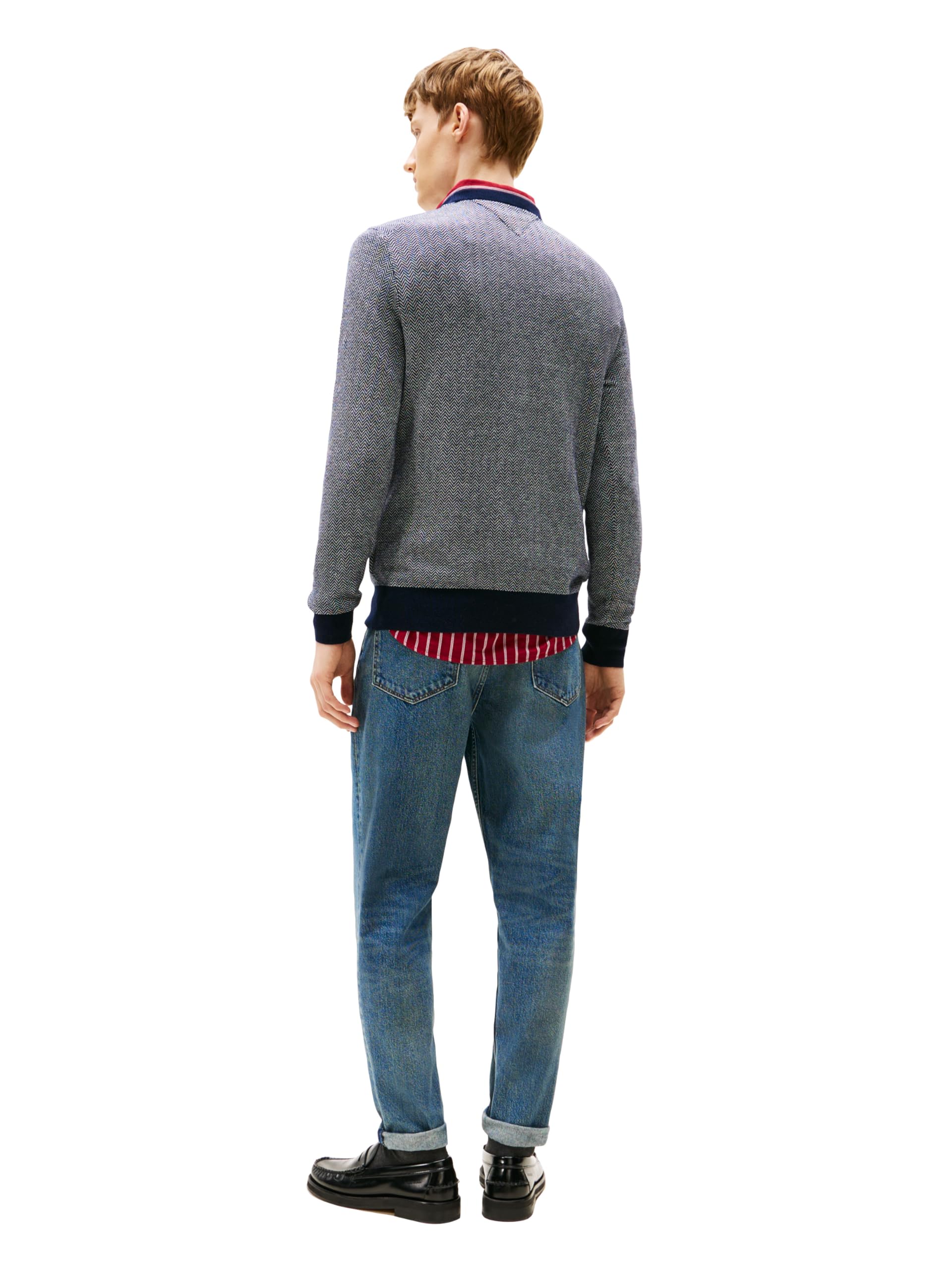 Tommy Hilfiger Herren Herringbone Cotton Cashmere Crewneck Sweater Pullover Pullover (1er Pack)