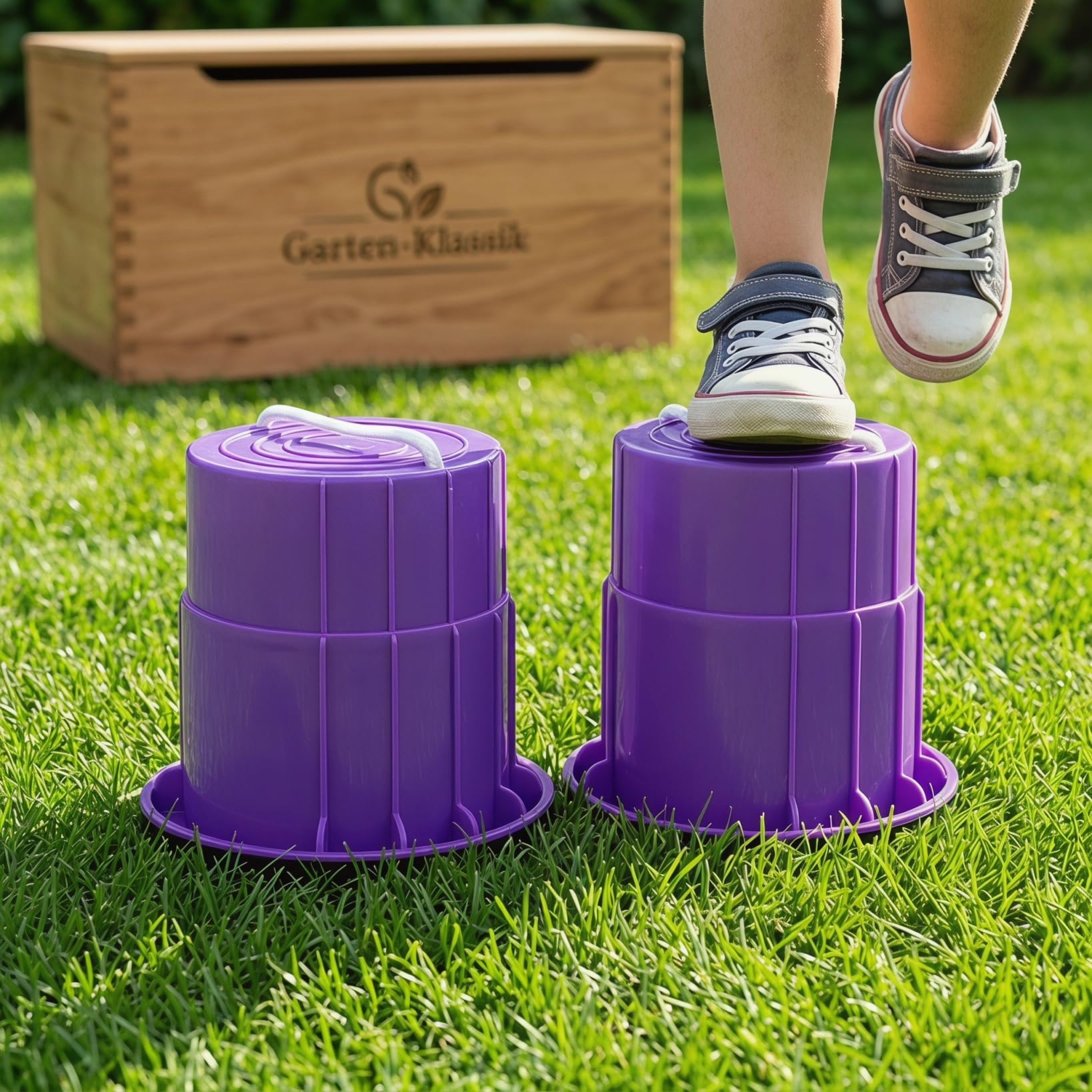 Gatuida 1 Paar Eimerstelzen: Laufstelzenbecher für Kinder, Lauflernhilfe aus Kunststoff, Balanciereimer für Kinder, Training, Outdoor-Aktivitäten,