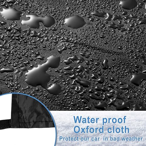 Miniatura 5 de Juego de 4 piezas de cubierta de nieve para ventana trasera y cubierta de espejo, cubierta de parabrisas de automóvil para hielo y nieve, cubierta