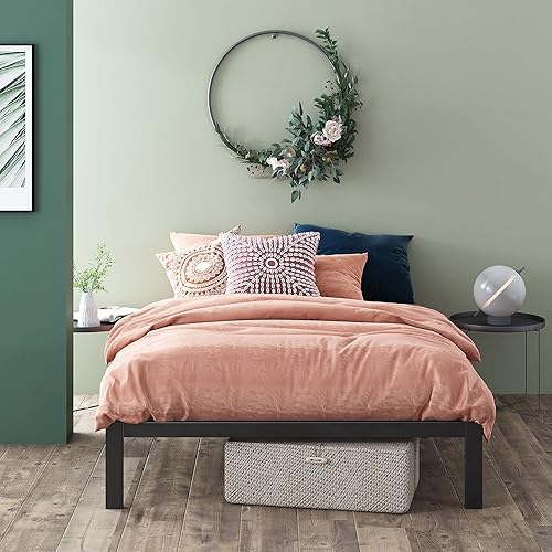 Miniatura 3 de ZINUS Arnav - Marco de cama de metal soporte de listones de madera no necesita somier fácil de montar color negro tamaño Queen