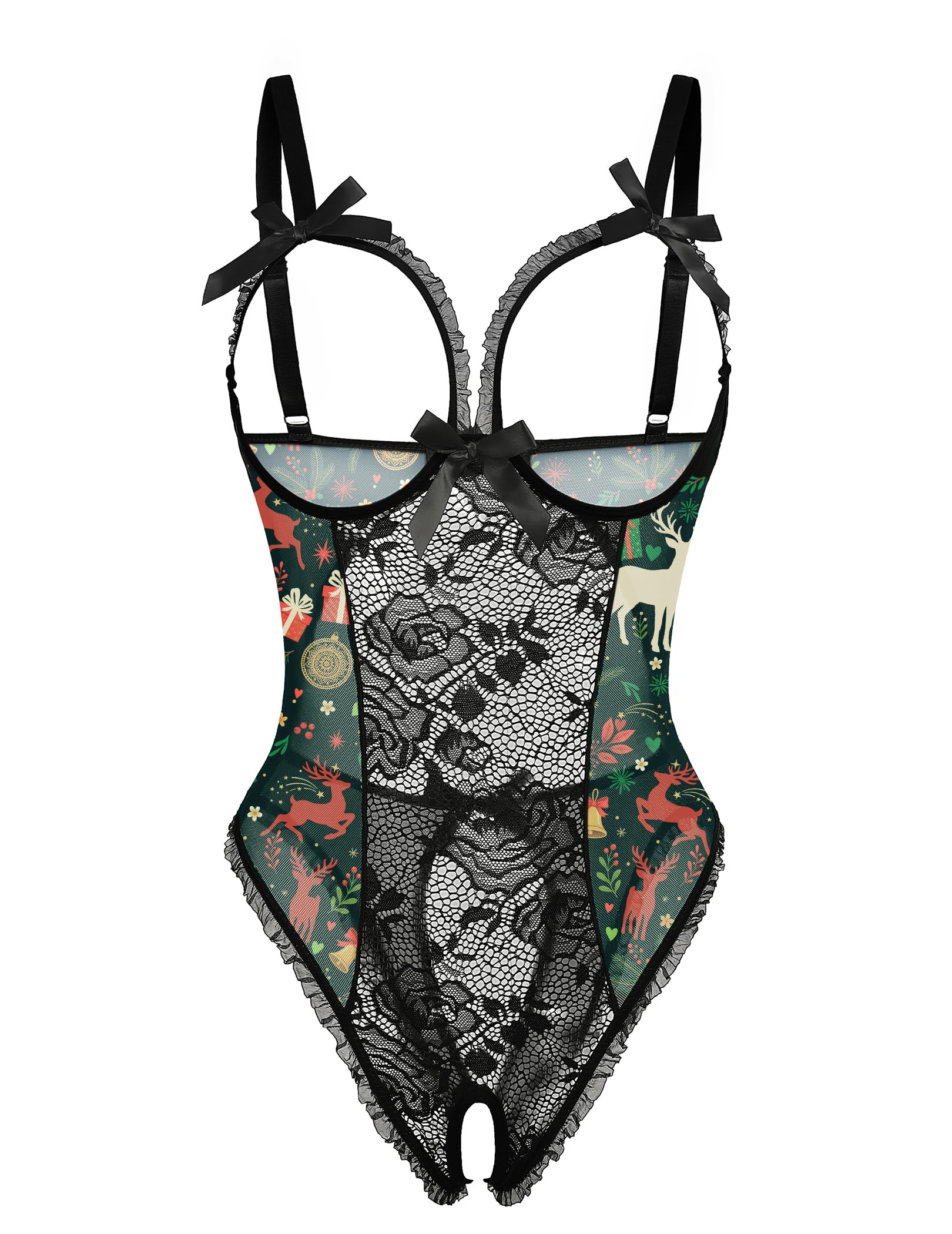 Avidlove Women One Piece Lingerie Sexy Lace Babydoll Mini Bodysuit