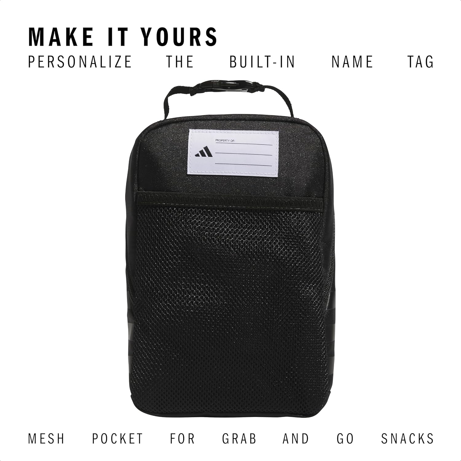 adidas Santiago Lunch Bag Cooler for Women and Men, Insulated Food Container Box with Mesh Pocket, Black/Gold Metallic/3.0, One Size - Image 4