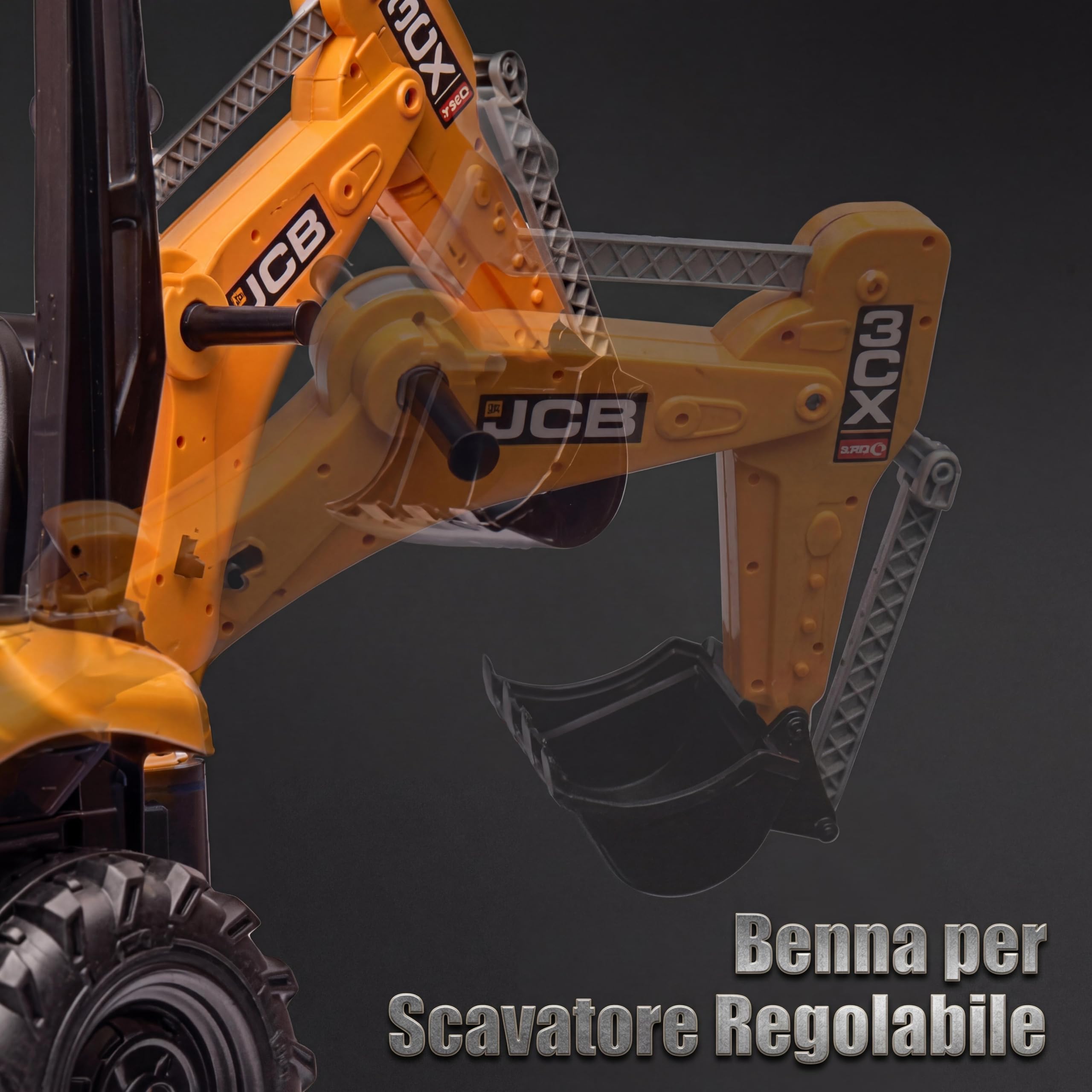 Garvee Trattore Elettrico 4 in 1 Per Bambini 12V Con Telecomando, Escavatore e Bulldozer Trasformabile, Tenda Rimovibile, Caricatore Frontale, Clacson, Pneumatici EVA, Giallo