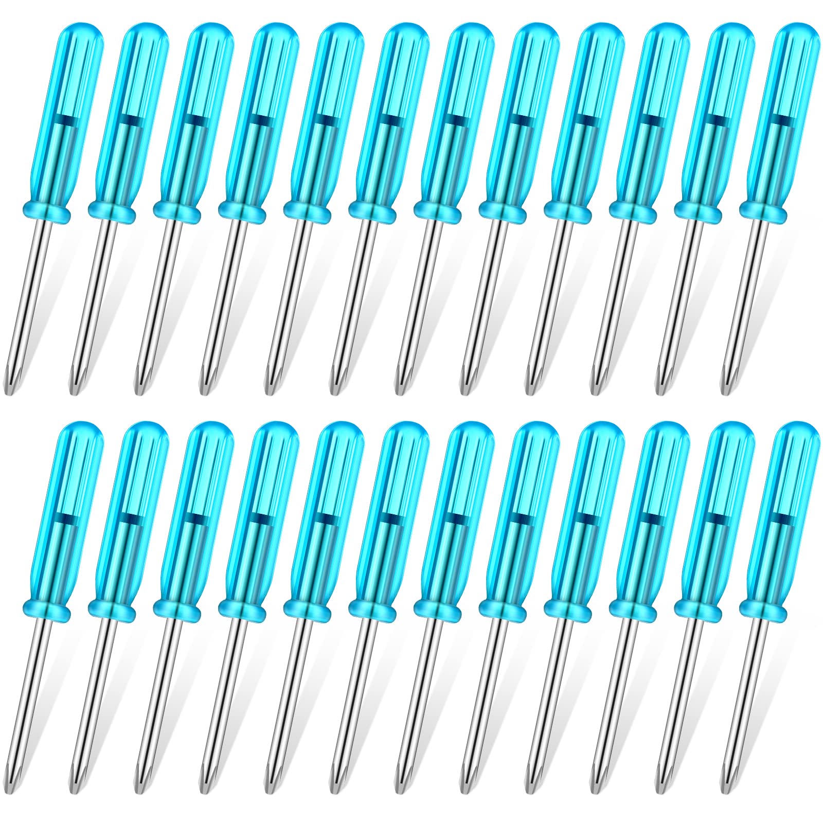 100 Pcs Pocket Screwdriver Mini Tops Tiny 2.0 mm Pocket Cross Eyeglass Screwdriver with Blue Handle for Watches Cellphone HDD Camera Laptop Repair Tool (Cross)