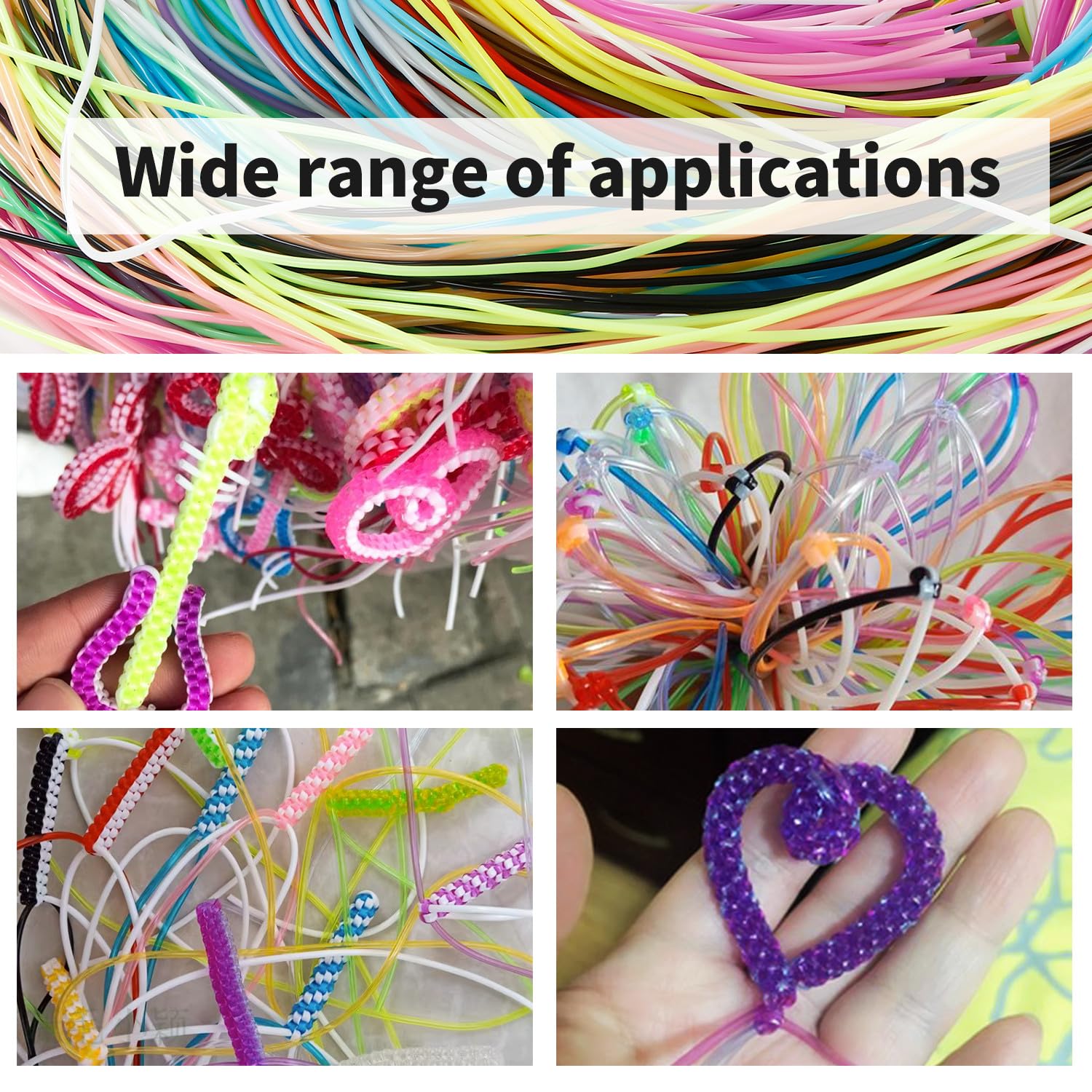 Zanfqvo Kit Scubidu - 200 Fili Colorati Per Braccialetti, Portachiavi E Lavoretti Creativi - Foto 8