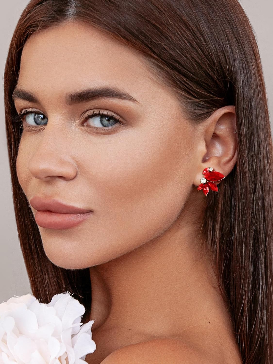 SWEETV Sparkly Rhinestone Stud Earrings for Women, Crystal Wedding Bridal Earrings for Brides,Cluster Bridesmaid Earrings, Prom Formal Party Jewelry - Image 2