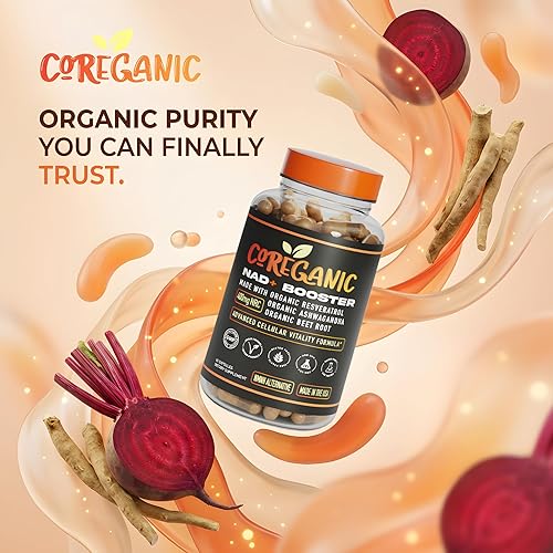 Miniatura 9 de Suplemento NAD+ – 400 mg NRC con resveratrol orgánico, Ashwagandha, raíz de remolacha y pimienta negra – Energía celular, envejecimiento saludable