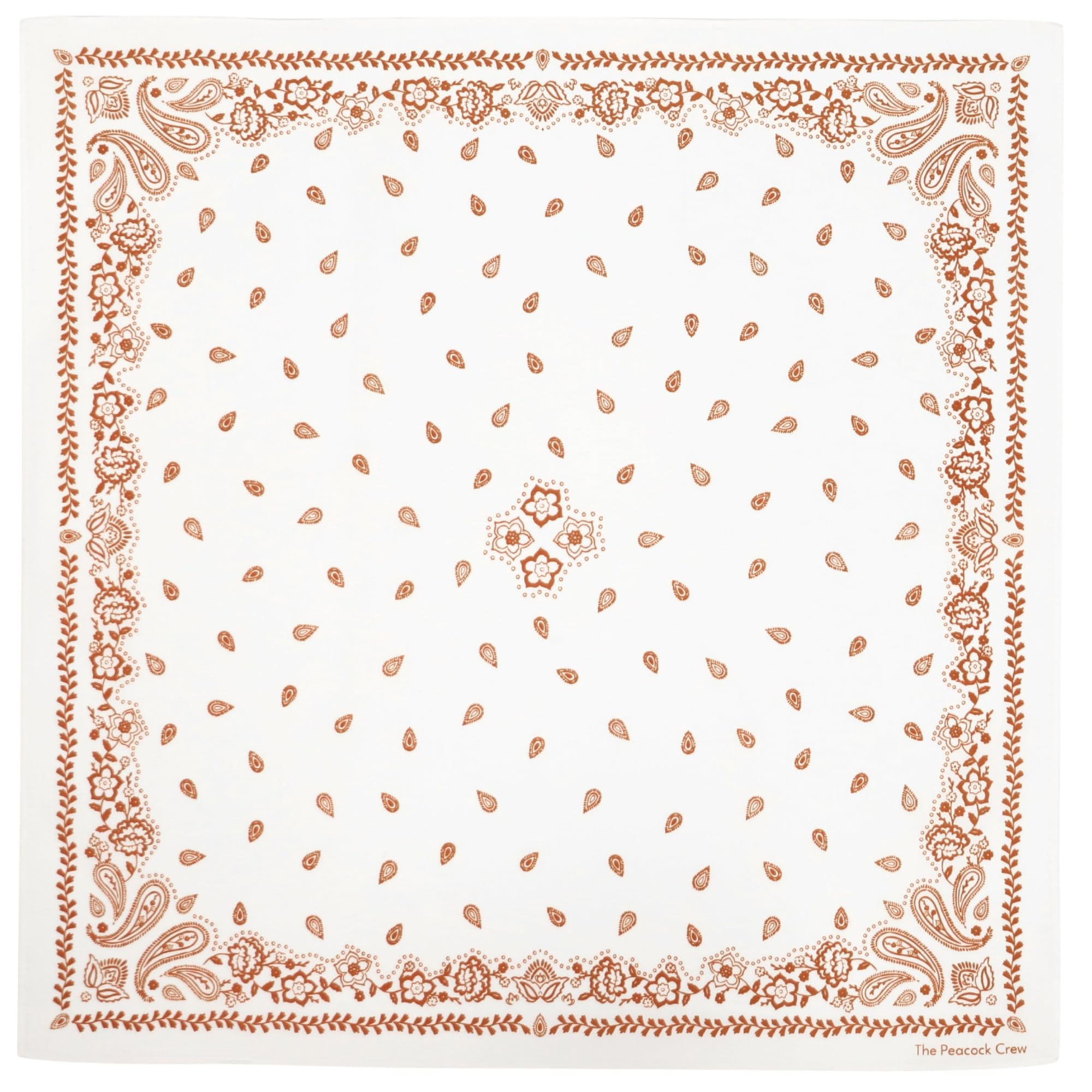The Peacock Crew Premium Soft Cotton Designer Bandana for Men and Women 22x22 in