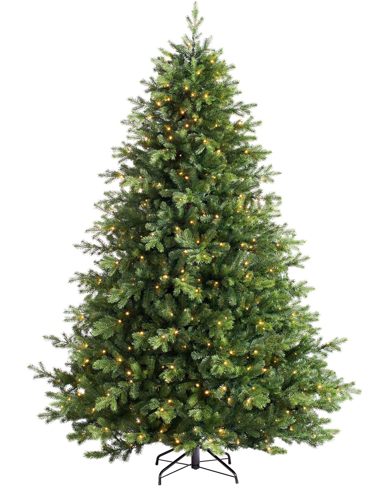 Werchristmas Green Prelit Balsam Fir Christmas Tree With 600 Chasing Warm Led Lights, Multi-Colour, 7 Feet/2.1M