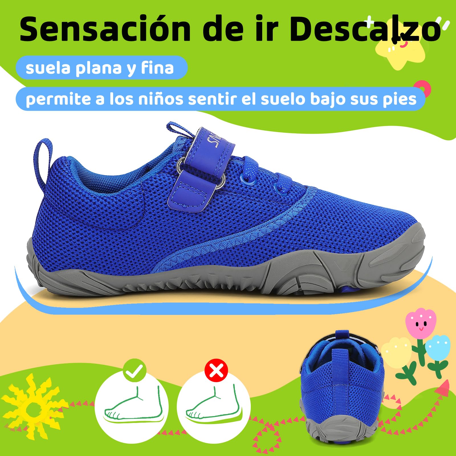 SAGUARO Zapatillas Barefoot Niños Antideslizantes y Ligeras Calzado Descalzos, Talla 24-36 - 3