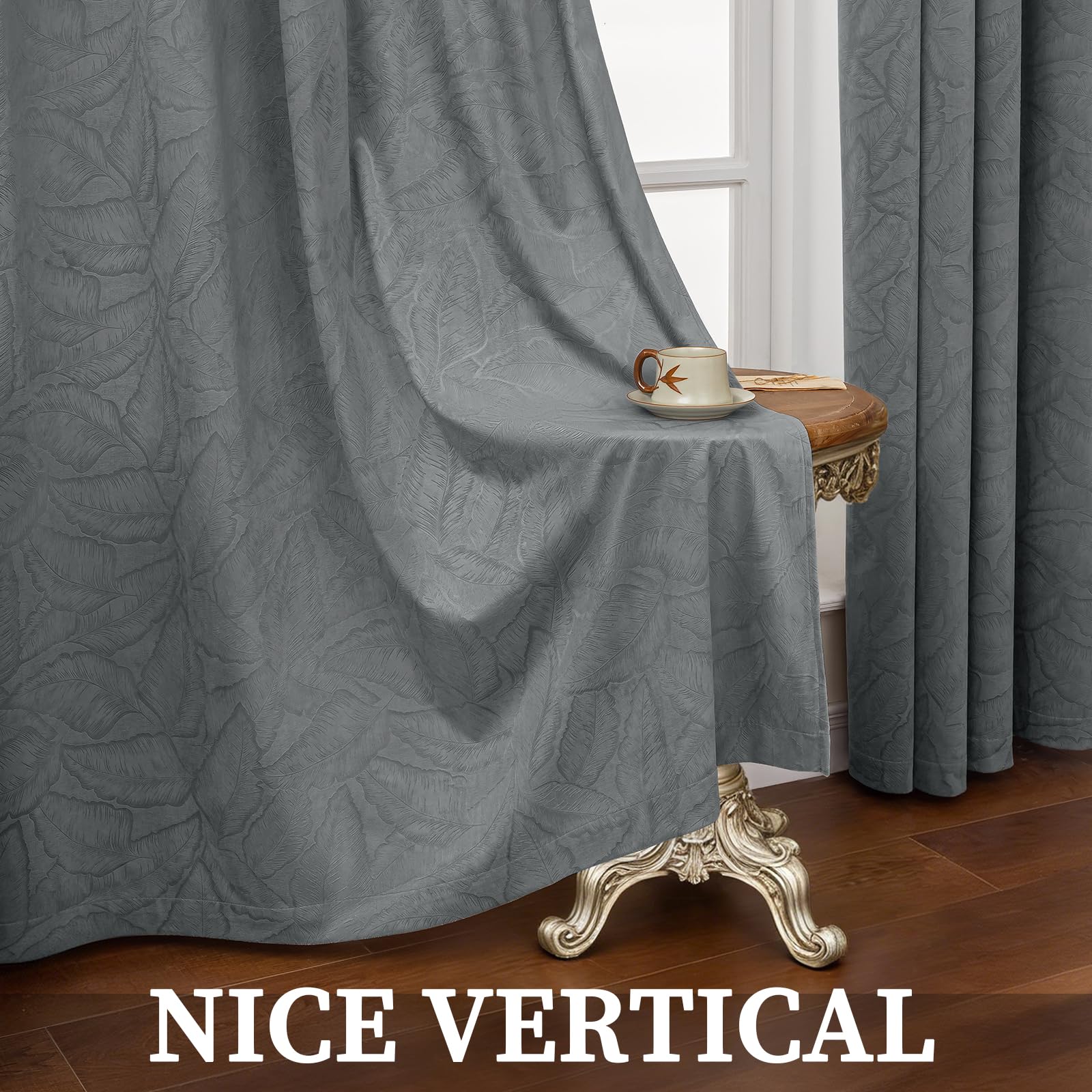 Ystyle Tende Oscuranti per Interni 2 Pezzi, 140x245 CM, Grigio | Tende con Anelli Velluto Moderne, Tenda Termica Isolante Freddo e Caldo, Curtains Ideali per Camera da Letto e Soggiorno