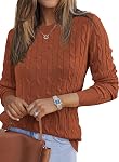Arach&Cloz Women's 2026 Spring Summer Sweater Fashion Pullover Crew Neck Long Sleeve Cute Tops Dressy Shirts