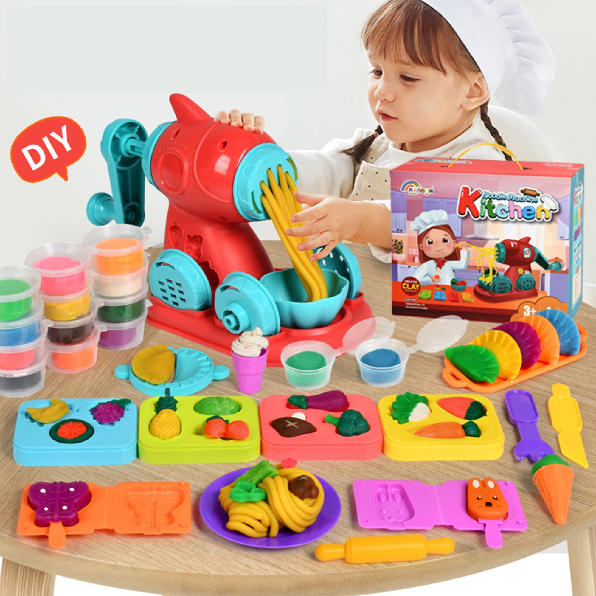 CXAFQ Plastilina Niños, 4+Años,24 Piezas Kit de Arcilla para Modelar Moldes Plastilina,Juego De Creative Cow Herramientas Plastilina Manualidades niños, Regalos y Juguetes para Niños Niñas