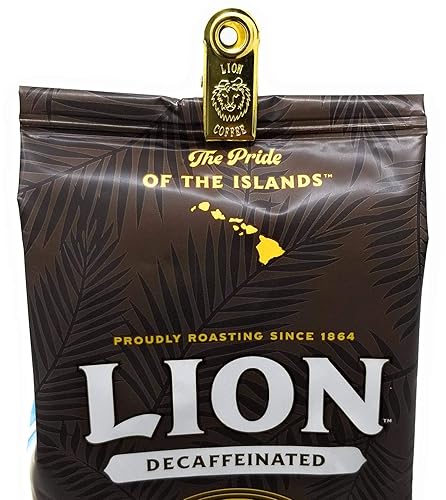 Miniatura 3 de Lion Coffee, Swiss Water DECAF, sabor vainilla macadamia, tostado ligero, molido, bolsa de 10 onzas
