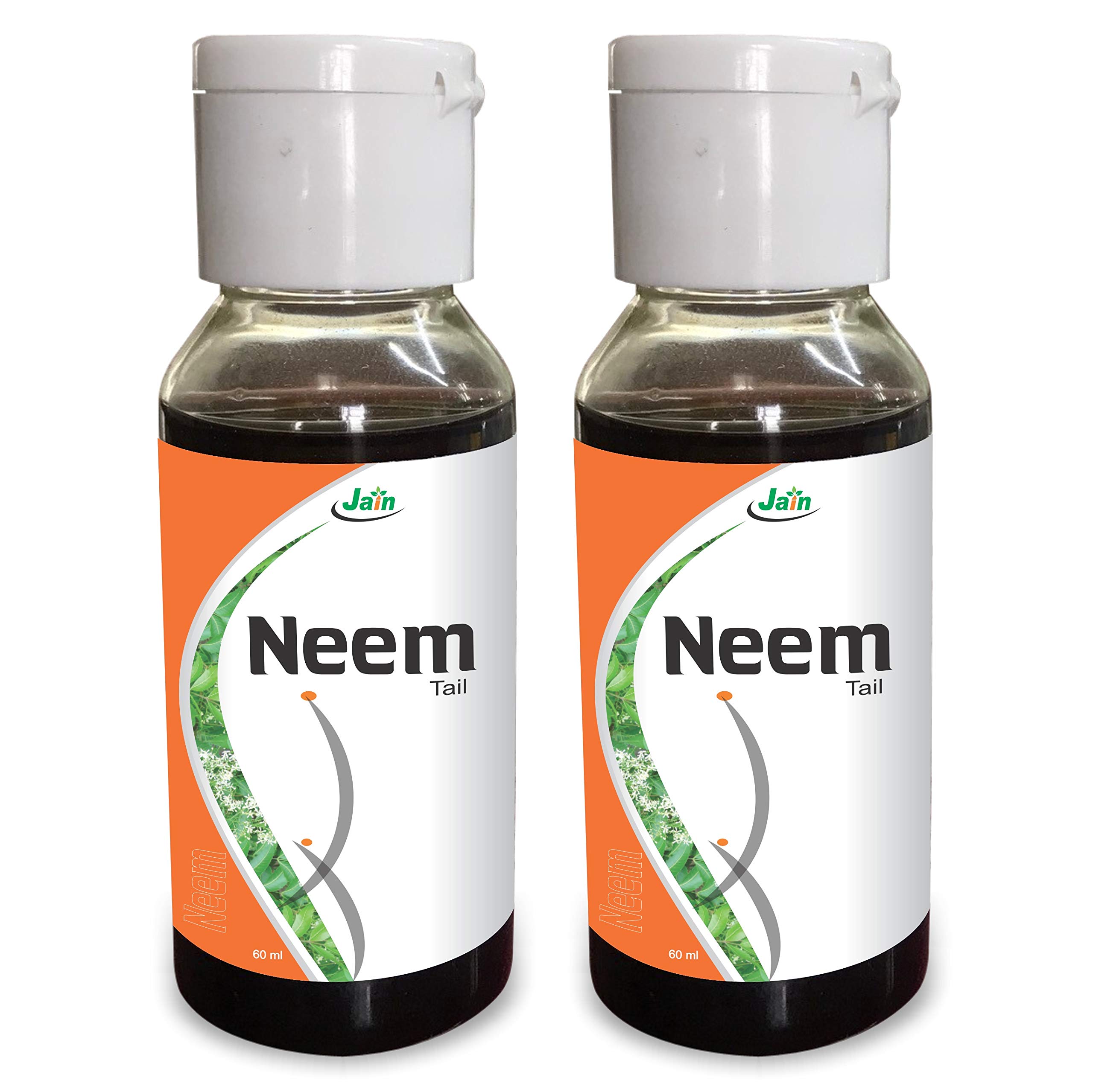 Jain Neem Oil 60 ml (Pack of 2) | Pure Neem Oil for Skin & Hair Care | Helps Reduce Acne, Dandruff & Itchy Scalp | Natural Antibacterial Ayurvedic Oil for Daily Use & Nourishment