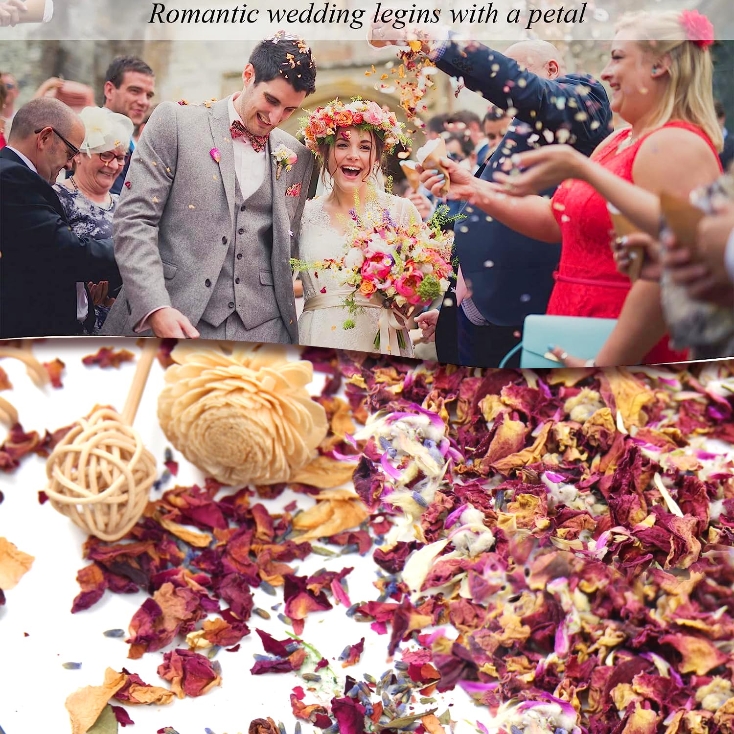 Petali Di Rosa Secchi Per Matrimoni - 15 Confezioni Coriandoli Naturali Biodegradabili