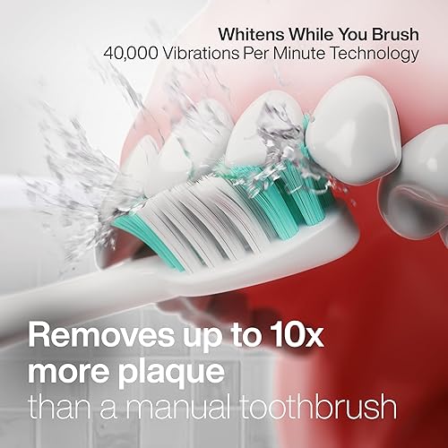 Miniatura 3 de AquaSonic Vibe Series Ultra Whitening Cepillo de dientes eléctrico aceptado por la ADA 8 cabezales de cepillo y funda de viaje motor ultra sónico y
