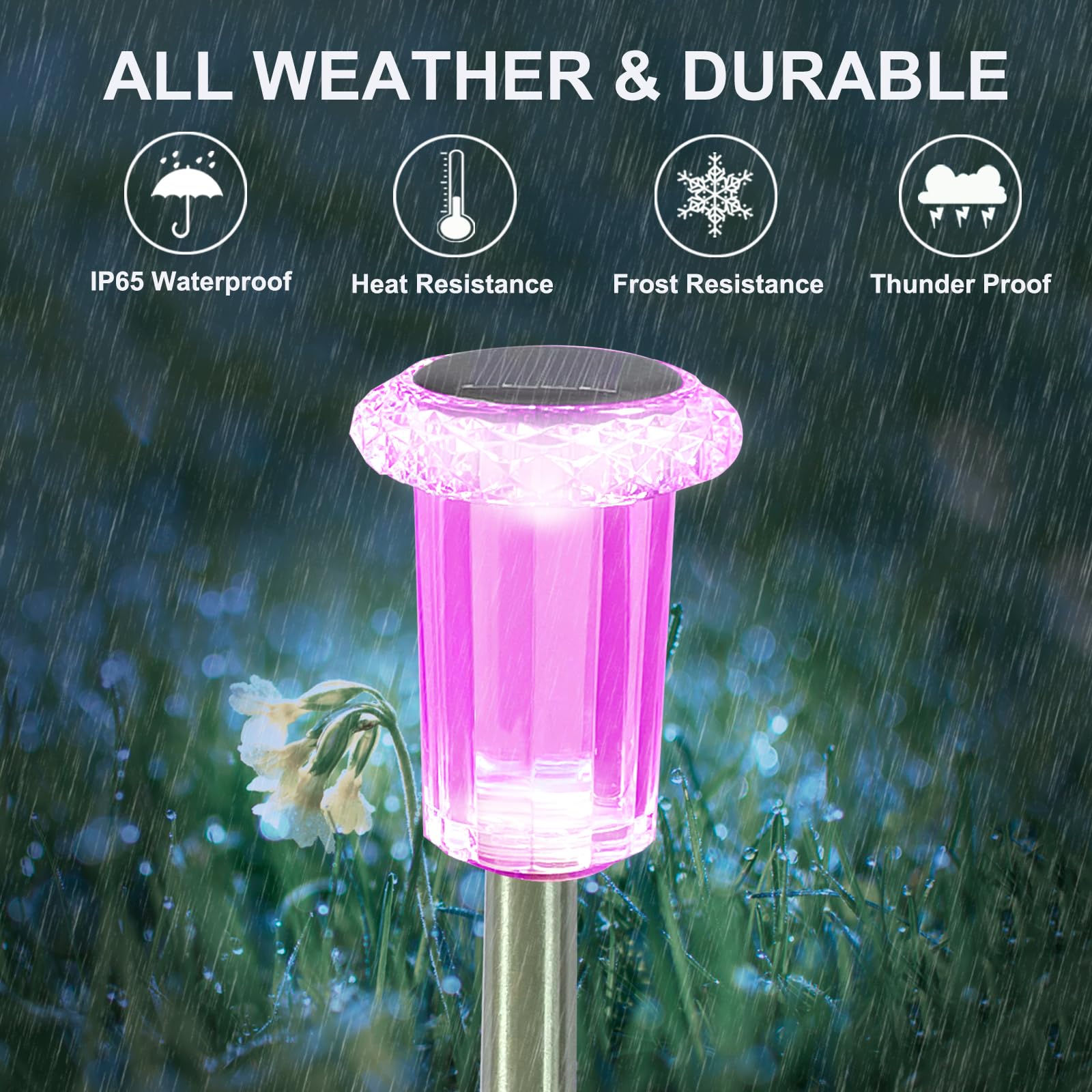 hixyer Christmas Solar Pathway Lights Outdoor 10 Pack - Image 2