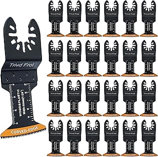 100Pcs Curved-Edge Oscillating Tool Blades Professional Universal Oscillating Saw Blades Wood Multitool Blades Compatible with Dewalt, Milwaukee, Makita, Ryobi, Rockwell, Bosch