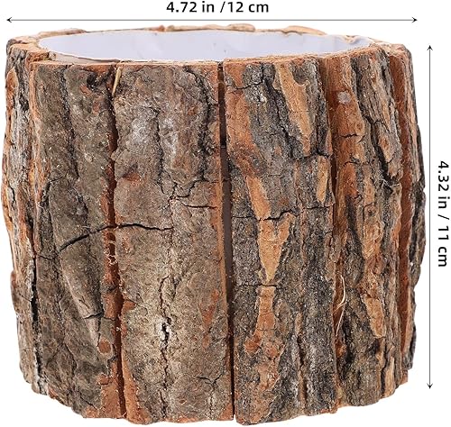 Miniatura 3 de Hemoton Macetas rústicas para suculentas, macetas de cactus, árbol de madera, tronco, tocón, maceta, hierbas, cactus, bonsái, decoración para el