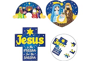 Haooryx 18 Piece Colorful Nativity Puzzle for Kids