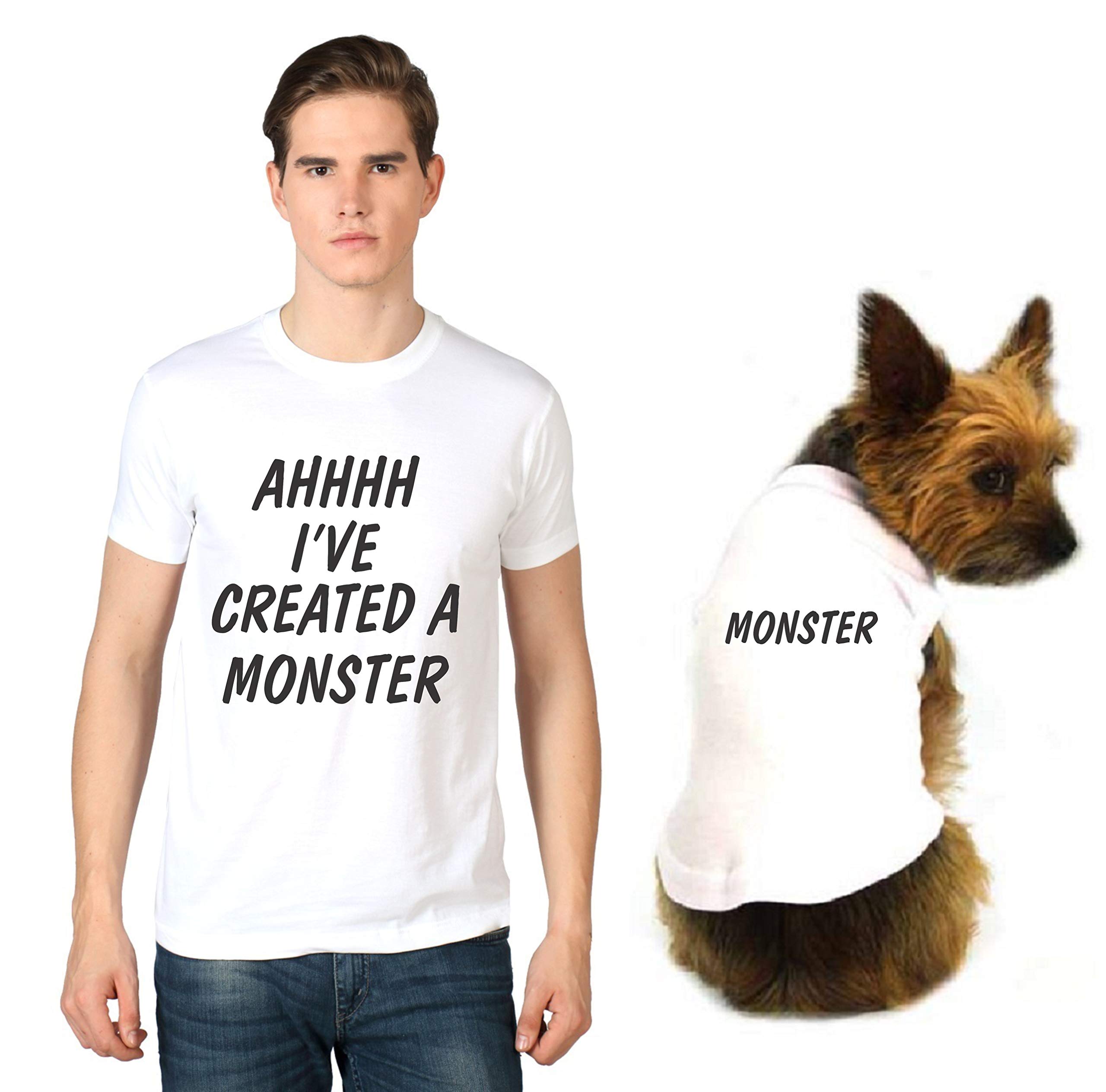 The Tee Shop Pet & Parent Matching Pair-up Cool Funny Quote Printed T-Shirt for Dog Cat Owners | Monster (Human - XS, Pet - XXS) (B08YDV8SPW) Amazon Price History, Amazon Price Tracker