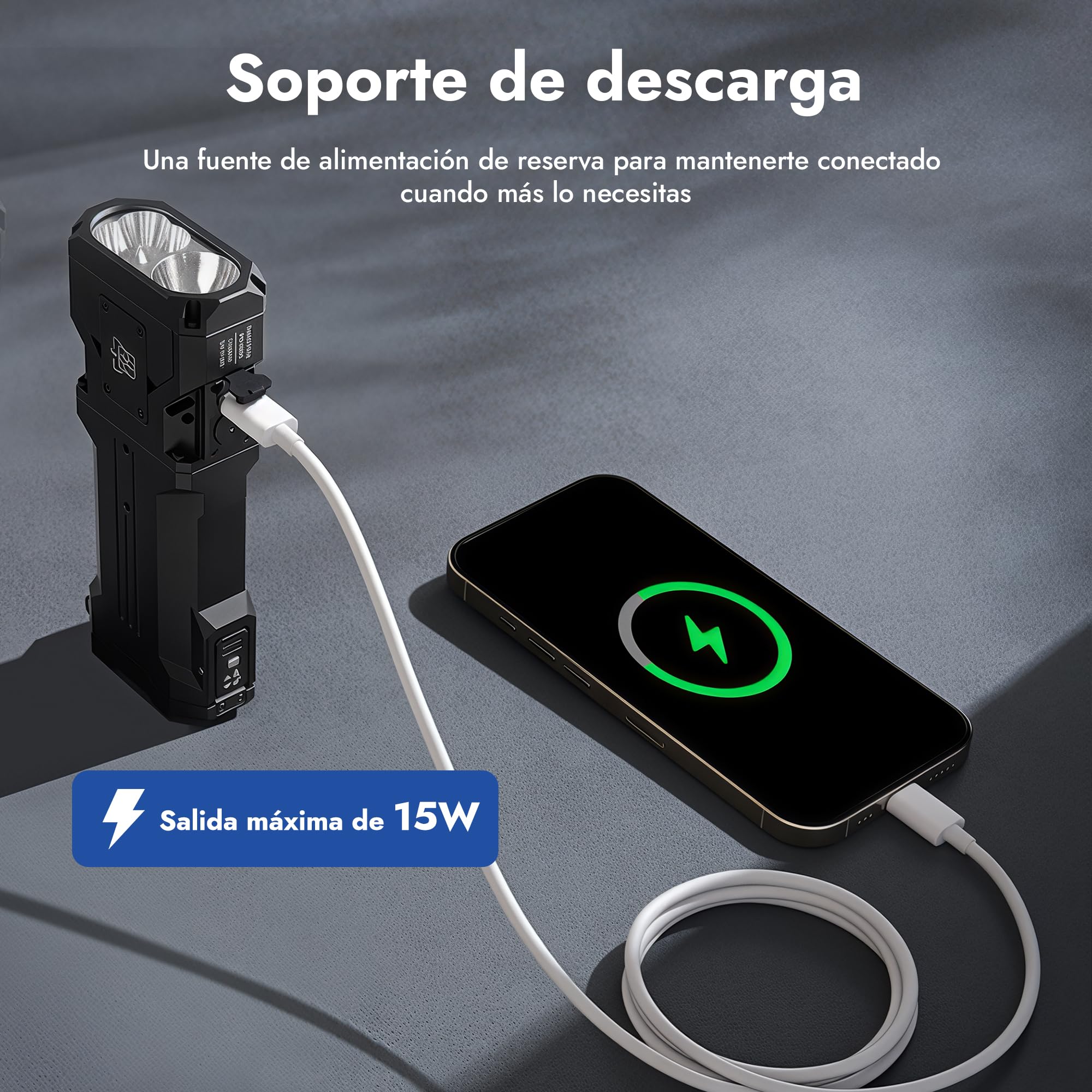 WUBEN X1Pro Linterna LED Recargable, Lampara De Mano Alta Potencia 12300 Lumens, USB Potente XHP50.3 Linternas Con 5 Modos, IP65 Impermeable Linterna de Mano para Camping, Senderismo, Emergencia