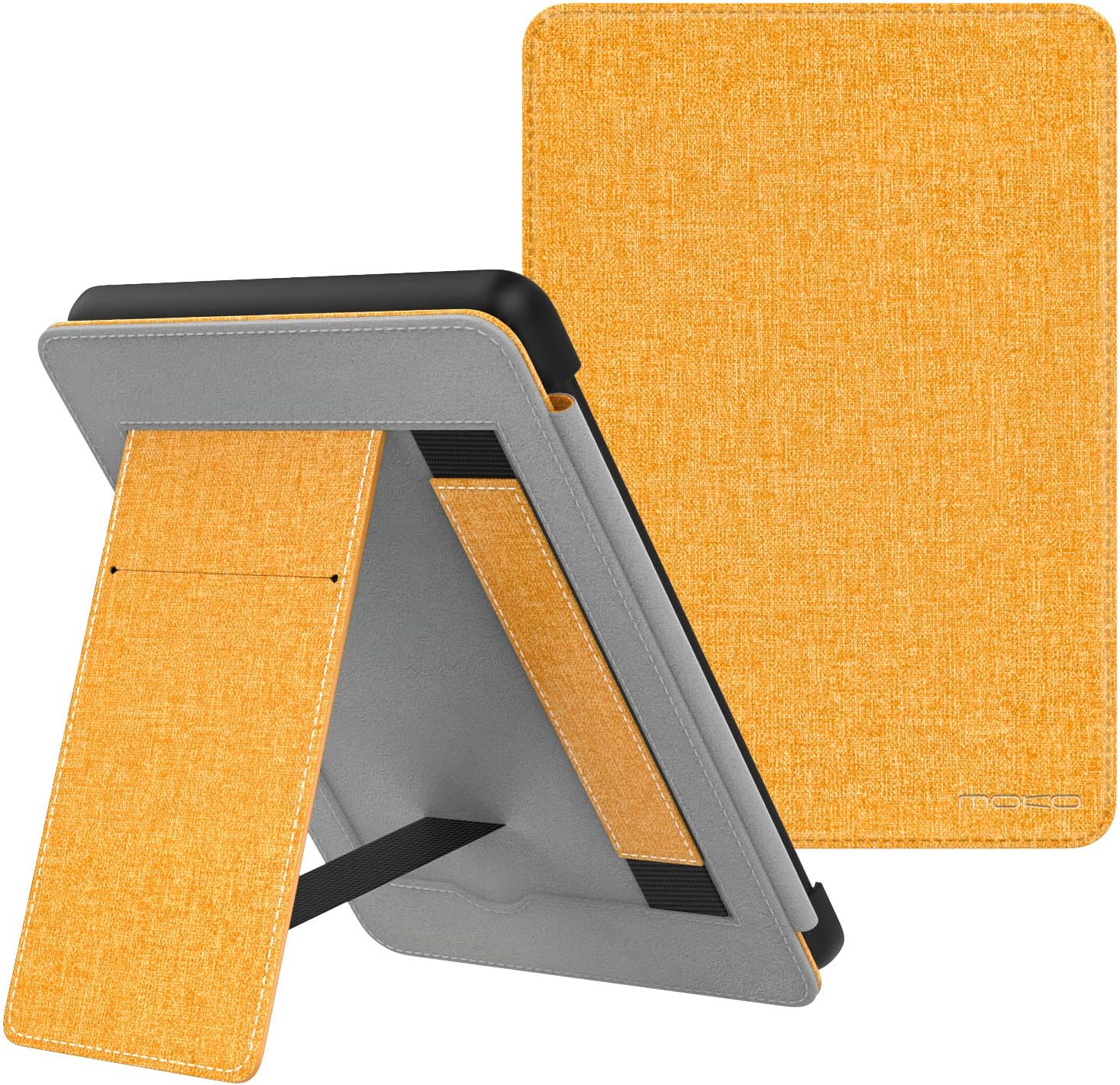 MoKo Case Fits All-New Kindle (10th Generation - 2019 Release), Slim PU Leather Stand Smart Cover Shell with Hand Strap, Will Not Fit Kindle Paperwhite 10th Generation 2018 - Denim Yellow